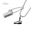 Diahy Unisex Hair Dryer Scissors Comb Pendant Chain Necklace Barber Kit Hairdresser Gift Acc