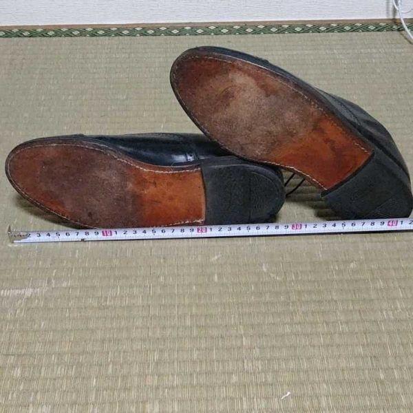 JOHNSTON & MURPHY/Goodyear Welt Semi Brogue Straight Tip Dress Shoes/8D/25.5/Black/(USED)