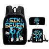 Fashion Novelty 67 Six Seven 3D Print 3pcs/Set Pupil School Bags Laptop Daypack Backpack Inclined Shoulder Bag Pencil Case