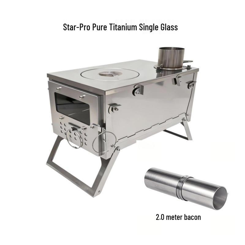 Star-Pro Pure Titanium Portable Wood Stove for Tent Camping
