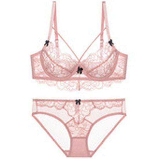 Set Reggiseno Minimizer Trasparente in Pizzo Ultra-sottile per Seno Abbondante
