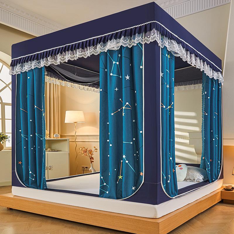 Class A Mother and Baby Grade Printed Blackout Mosquito Net for Children's Sitting Bed - Anti-Fall, Three-Door Design