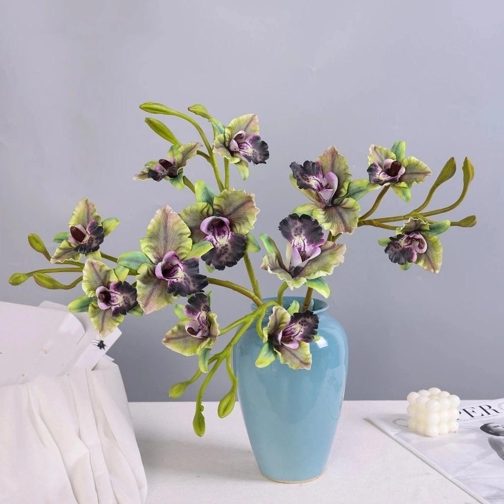 Realistická lodyha Cattleya Orchidej Realistický dotek Cymbidium Kytice Umělé květy Orchidejí Svatba