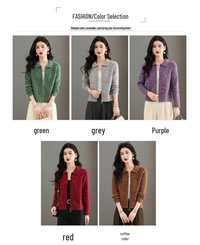 Damen Strickpullover-Mantel mit Kapuze und hoch tailliertem Rock - Herbst/Winter Vielseitiger Stil