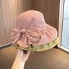 Summer Cap Bowknot Sun Protection Sunscreen Hat Basin Hat Women Bucket Hat Korean Style Cap Sun Hat