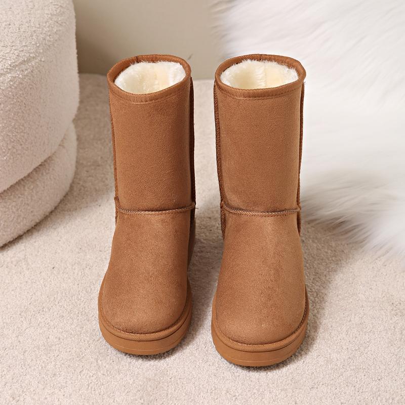 Winter Neue Runde Kappe Flach Gepolsterte Schneestiefel Modische Plüsch Dicke Mittellange Warme Lässige Damenstiefel -Größe 36 - 44