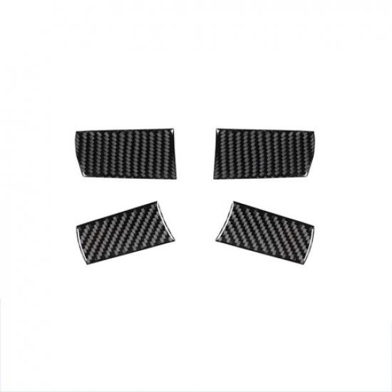 4x Black Carbon Fiber Car Front Steering Wheel Cover For Dodge Challenger 10 12