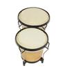 5.5-6 Inch Sheepskin Bongo Drum Set: Original Wood Color Hand Percussion Instrument