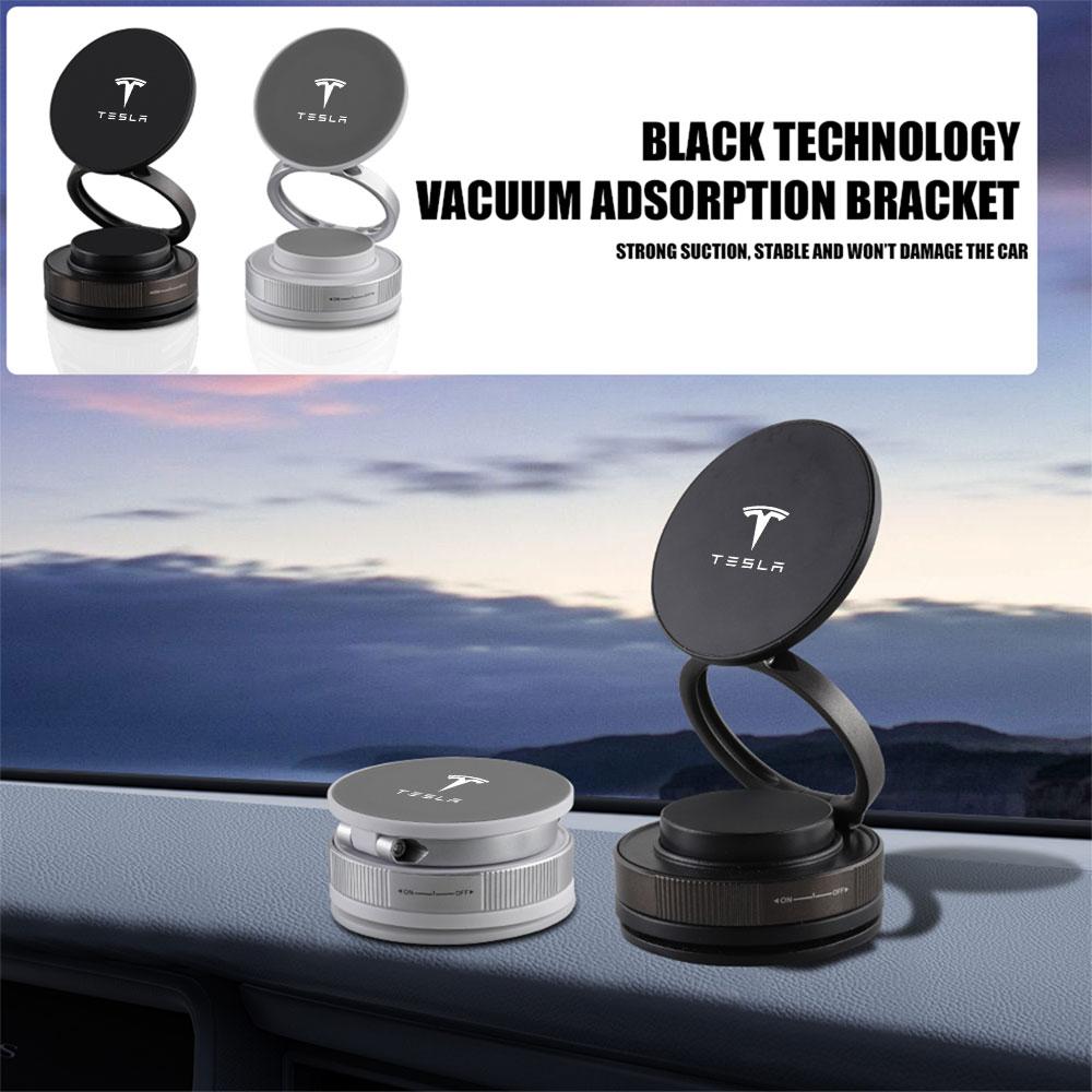 pwknb9 1pc Car Phone Magnetic Stand with Mechanical Vacuum Suction Cup, Navigation Universal Holder For Tesla Model Y 3 S X Roadster