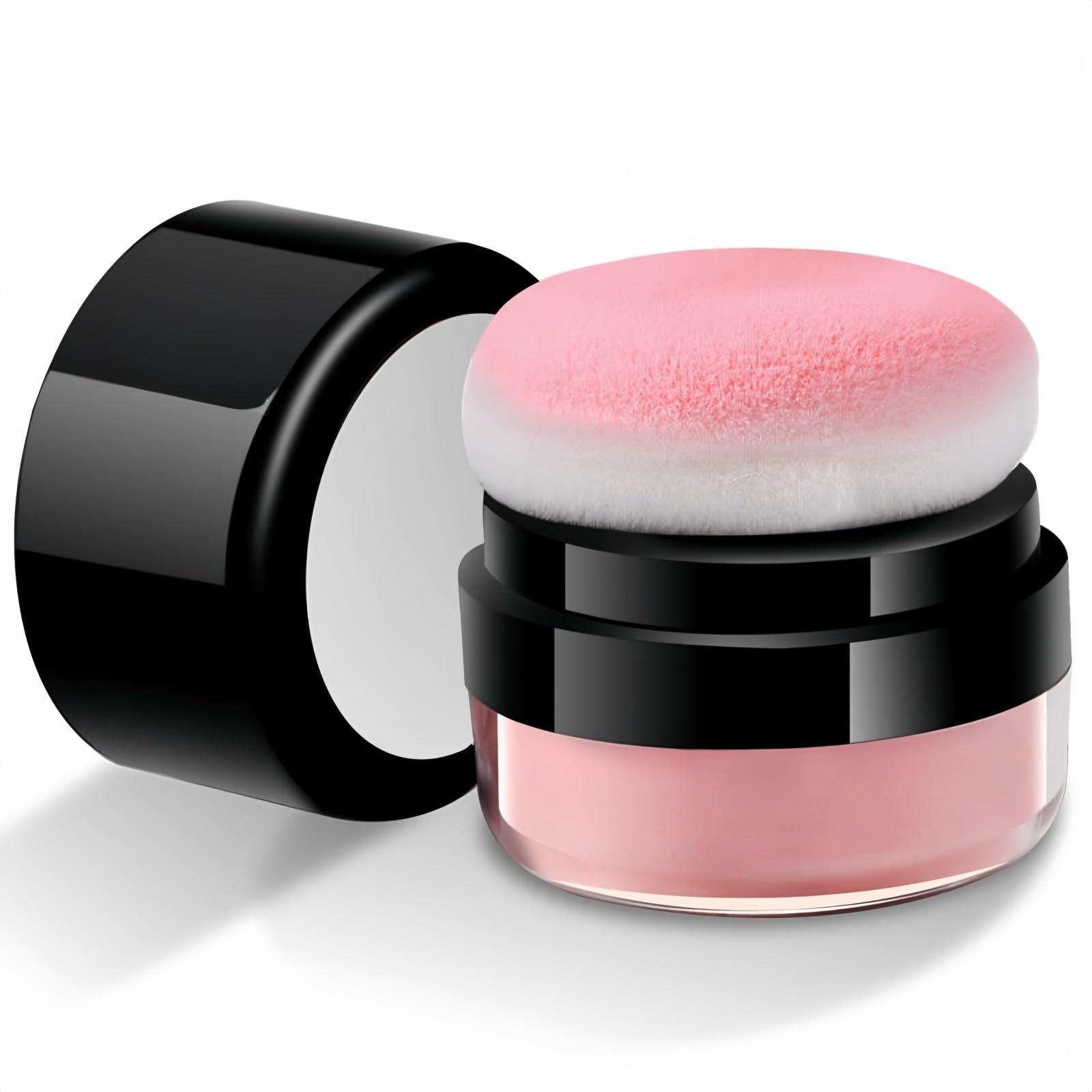PIPL Cheek Powder Mineral Blush with Puff High Gloss Contour Face Blush Cushion Soft High Color Payoff Lightweight Breathable Natural Cosmetics Orange