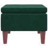 Footstool with Wooden Legs Dark Green Velvet