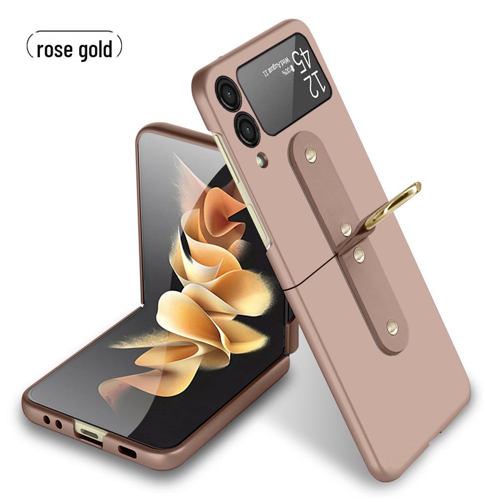 

Чехол для Samsung Z Fold3/4 и Z Flip3/4 с масляным покрытием и кольцевой застежкой Z Flip3 розового золота