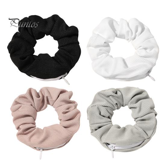 

4 шт. резинки для волос со скрытым карманом, большая резинка для волос для женщин и девочек, ребристая текстура, эластичная повязка на голову 4pcs