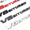 3D ABS Schwarzes Logo V8 BITURBO Emblem Auto Kotflügel Abzeichen Für Mercedes Benz C63 G63 E63 S63 W222 W223 W213 W212 W205 W204 Zubehör