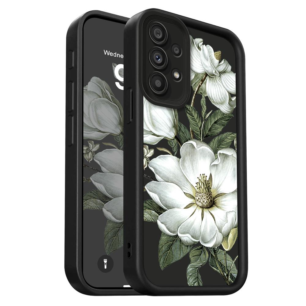 

Magnolia Flower Phone Case For Samsung Galaxy A54 A34 A14 A73 A53 A33 A23 A13 A72 A52 A52S A32 A22 A71 4G 5G Staircase Soft Cove Samsung A04S чорний