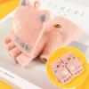 Cotton Windproof Kids Knitted Gloves Outdoor Gloves Autumn Winter Gloves Women Flip Gloves