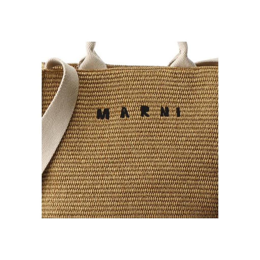 Marni Borsa a Tote in Pelle con Design Intrecciato Vintage e Stampa di Lettere per Donna Marrone SHMP0077U0P3860Z0R
