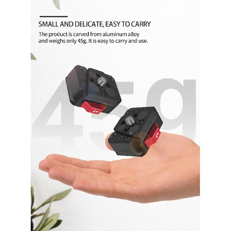 Quick Release Clamp Plate V-Lock Mount Anti-shake Clamp 1/4" Screw for 38mm Tripod Head Field Monitor LED Light Camera Accessory