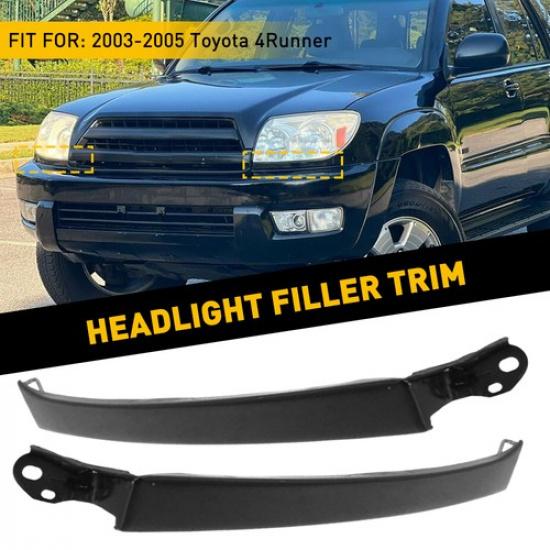 For 2003-2005 Toyota 4runner Bumper Front Headlight Grille Filler Panel Trim Set