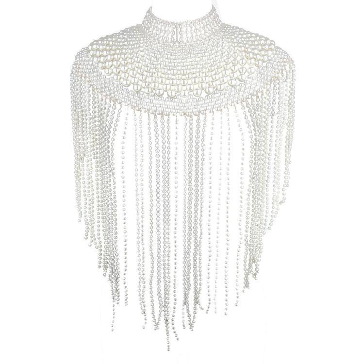 Shoulder Wrap Artificial Pearls Shoulder Chain for Evening Party Night Gown Shawl Body Chain Evening Shoulder Wrap