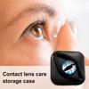 Creepy Eye Contact Lens Case Double Compartments Lens Holder with Mirror Tweezers Portable Storage Box for Makeup & Cosplay Accessories