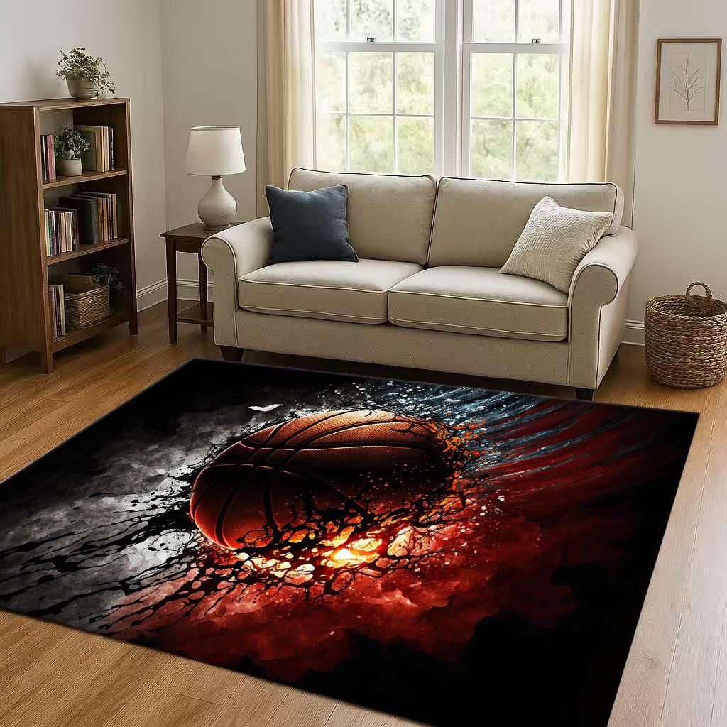 27 Style Basketball Court Art Living Room Non Slip Area Rug Soft Carpet for Bedroom Playroom Sofa,Easy Clean Home Decor Doormat