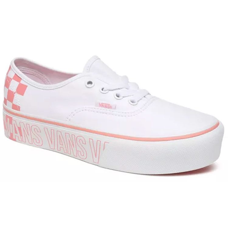 Vans Authentic Series Platform 2.0 Low Top Skate Shoes Women sneaker White Pink VN0A3AV8AHP