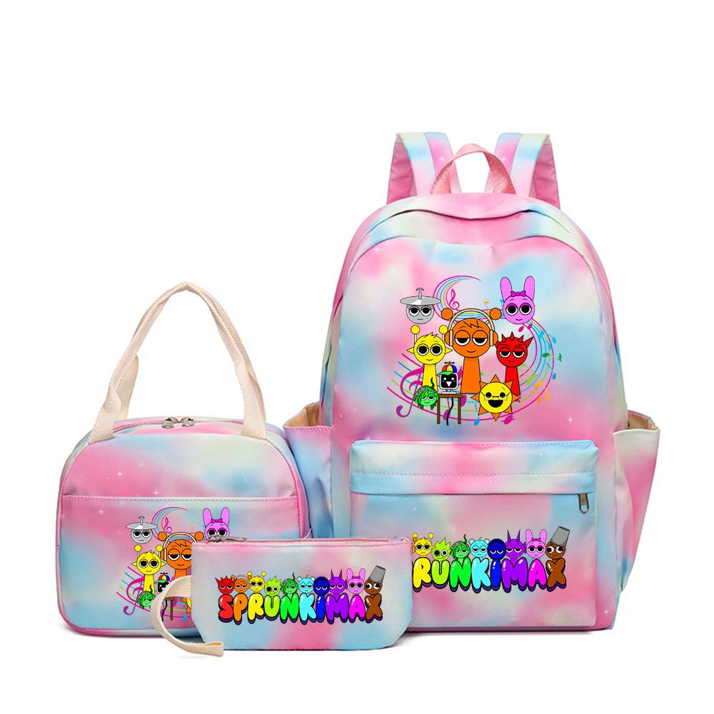 3D New Game Rhythm Box Sprunki School Bag Backpack Elementary and Secondary School Backpack Crossbody Bag Pencil Bag