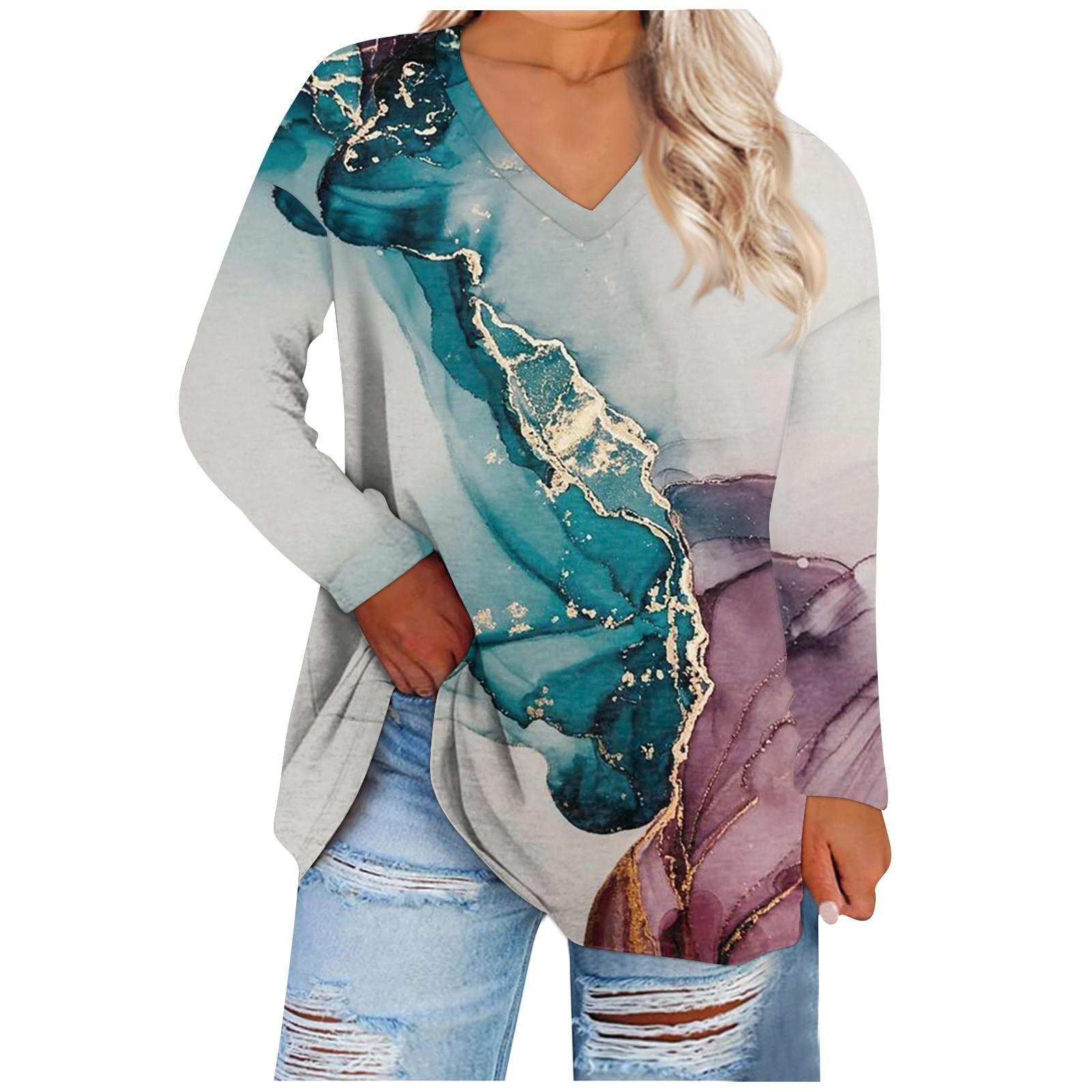 

Женская свободная и удобная футболка с длинными рукавами и круглым вырезом, повседневная XXXL