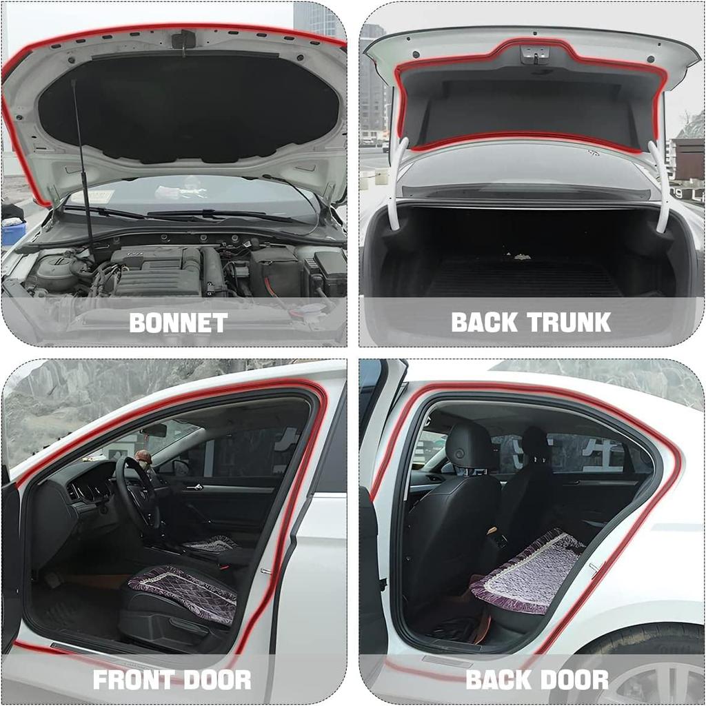 Double Layer Self-Adhesive Car Door Rubber Seal Strip - 5 Holes Sealing Stickers, Noise Ulation Weatherstrip, Edge Protector, Auto Interior