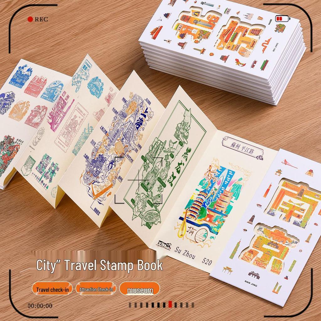 Accordion Fold City Attractions Stamp Collection Book
