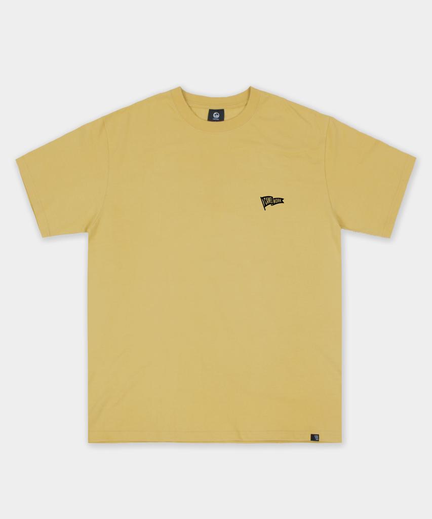 CAMEL WORK Flag Logo Short Sleeve T-Shirt (Mustard)