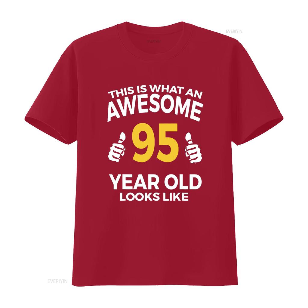95th Birthday Aged 95 Years Old T Shirt vintage Washed Stylish Top For Everyday Wear homme graphic Versatile streetwear