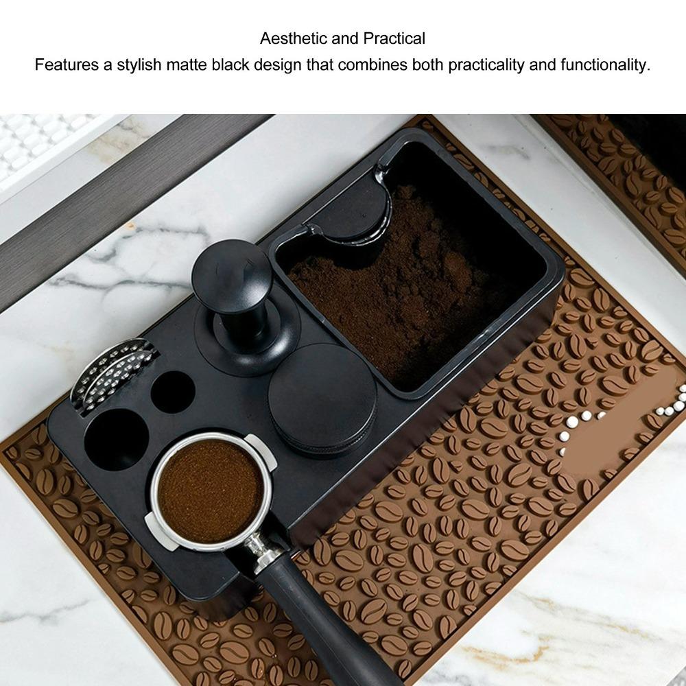 Black Coffee Tamping Station Detachable Design Espresso Organizer Espresso Accessories