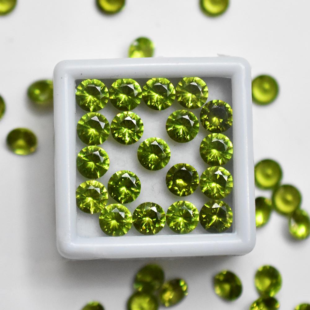 Natural Green Sapphire 18 Pcs 5x5 Mm Round Cut Lot Flawless Gemstone
