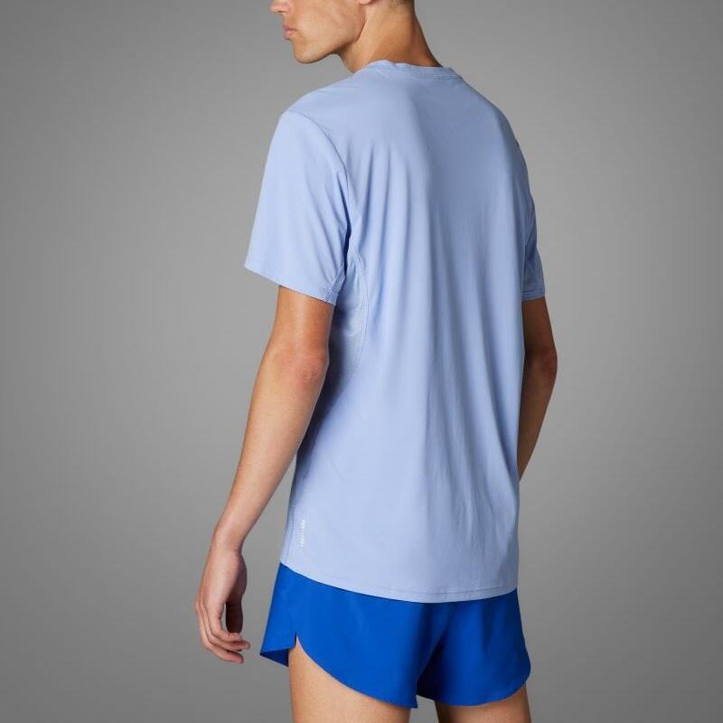 Adidas Adizero Essentials Round Neck Printed Casual Short Sleeve T-Shirt Men Tops Light-Blue IX2842