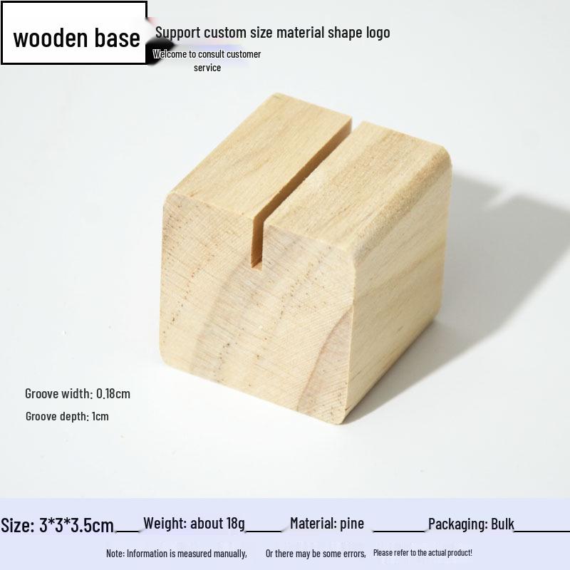 

Customizable Wooden Base Wedding Greeting Card Holder with Straight Groove Design