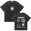 Rapper Kanye West Graduation Bear Graphic Washed Vintage Tees Men Women Pure Cotton Tshirts Hip Hop Top Fashion Oversized Tops