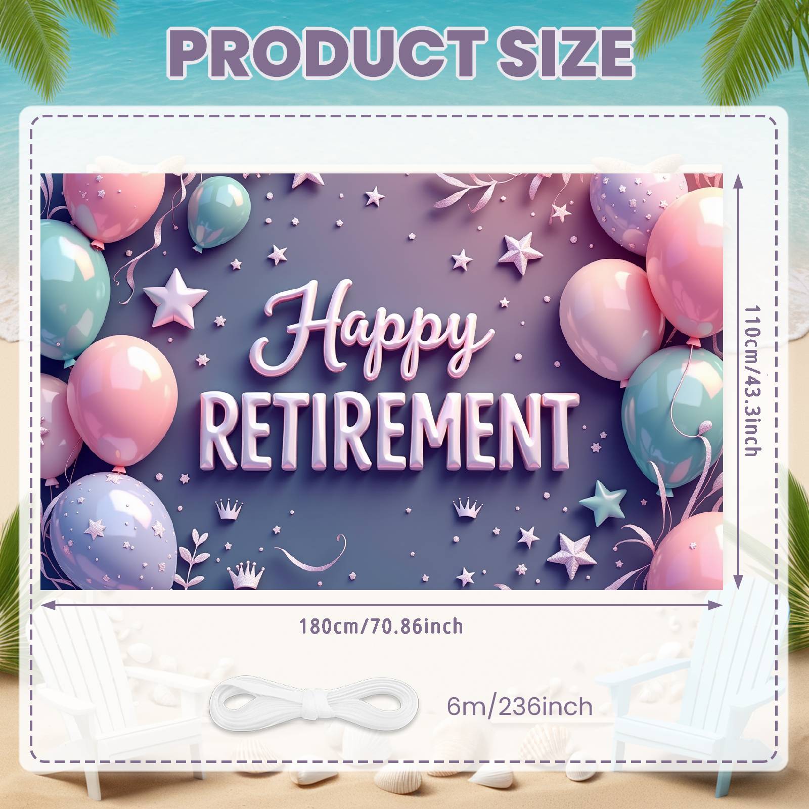 Retirement Background 3D Text Design Retirement Party Banner Retirement Backdrop Balloon Design