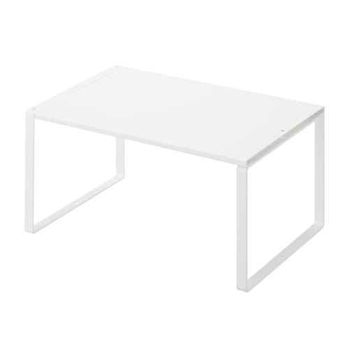 Yamazaki Extendable Storage Shelf, White, Approx. W36.5~60cm X D23cm X H18cm, Plate, Kitchen Rack, Under-Sink Storage, Extendable, Model 3829