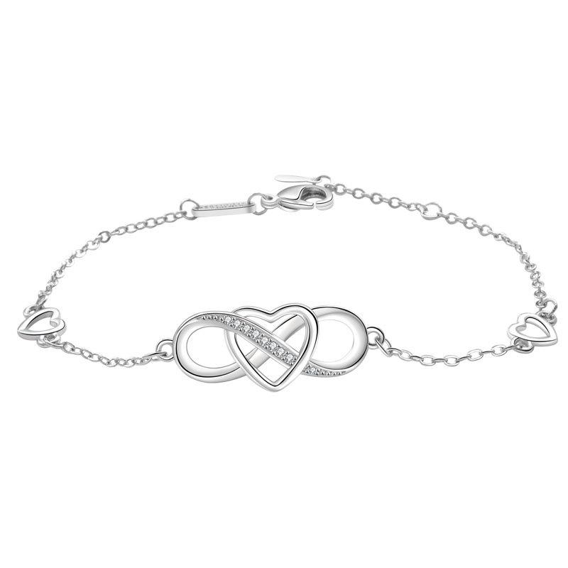 Fashion Women 8 Shape Infinity Heart Bracelet Elegant Heart Symbol Jewelry Gift For Her Stylish Daily Wear Accessory
