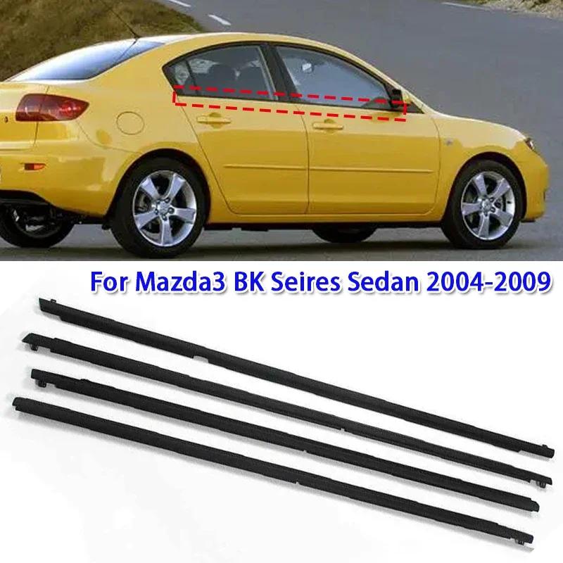 4 Stück Auto-Fensterglas-Wetterleisten Dichtungsleiste Zierleiste für Mazda3 BK Serie Limousine 2004-2009