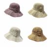 Big Brim Straw Sun Hat French Style Sun Protection Cap Sunscreen Knitted Bucket Hat  Girls