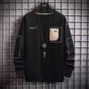 Korean Style Men's Color Block Sweatshirts - Round Neck Autumn/Winter Trendy Fashion