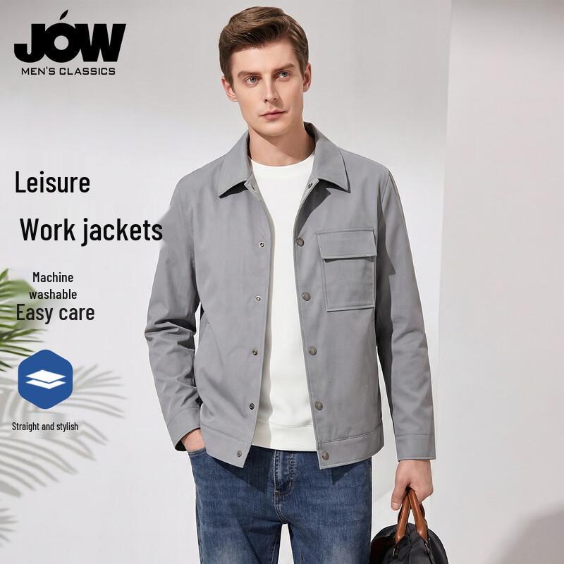 JOW Men's Lapel Multi-pocket Work Jacket