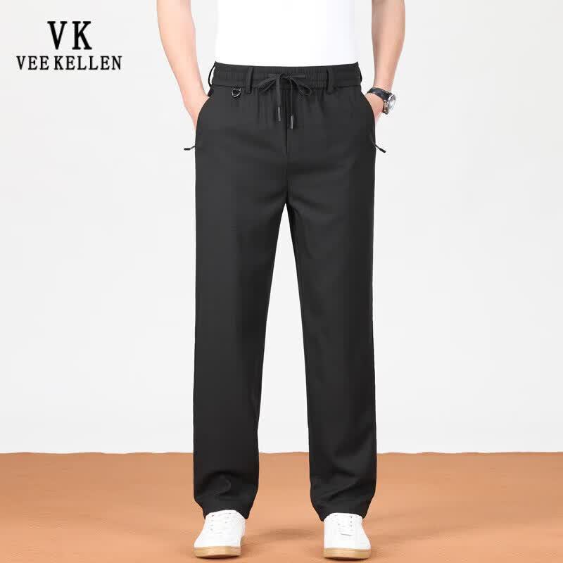 Pantalones Casuales de Pierna Recta para Hombre VEE KELLEN de Mezcla de Lyocell
