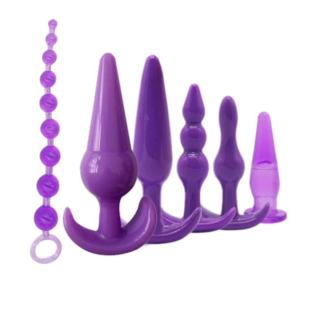 8 Stück/Set Weiches Silikon Buttplug Dildo Masturbation Analplug Vaginalplug Für Frauen Männer Analtrainer Für Paare Masturbieren