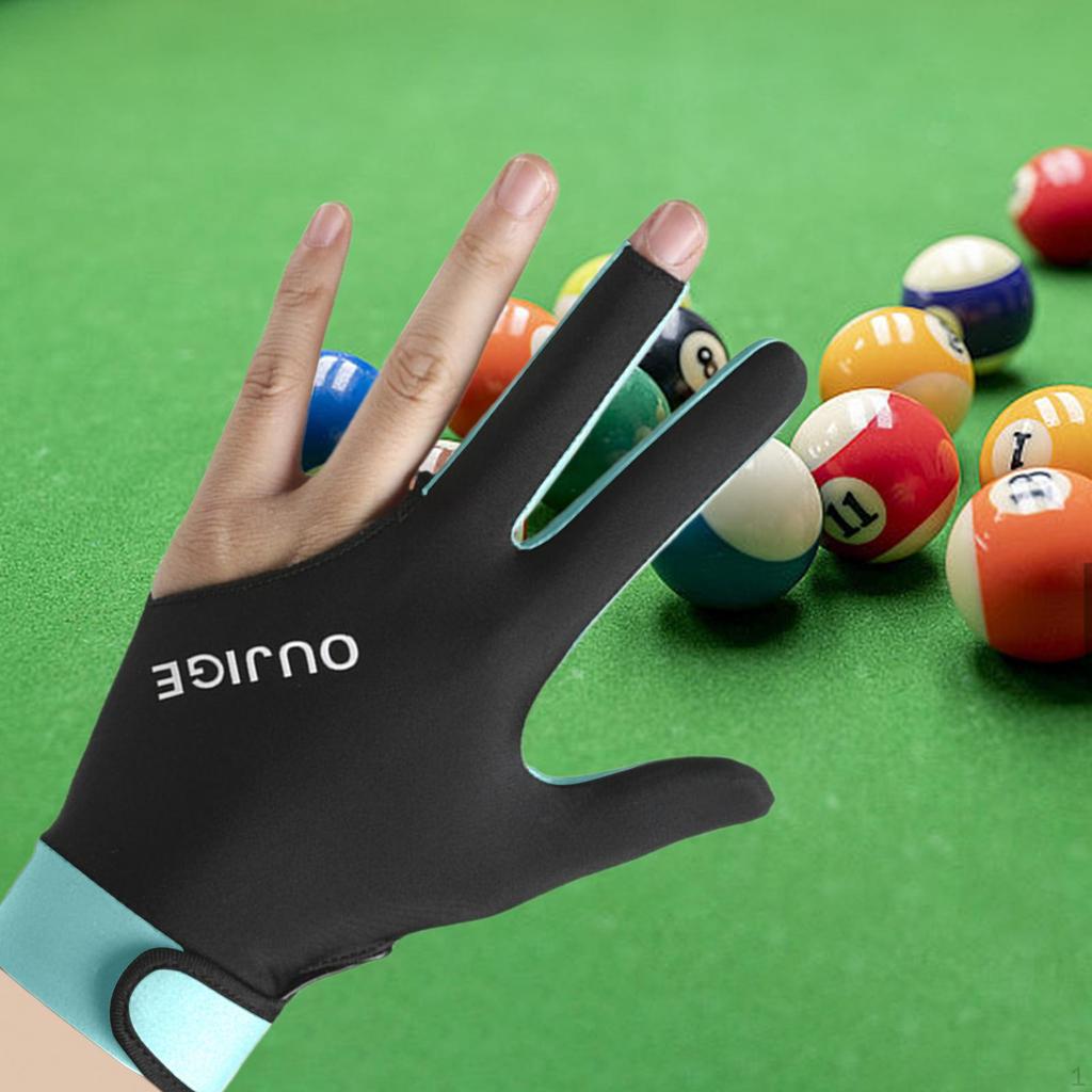 Billardhandschuh 3 Finger Pool Atmungsaktive Queuehandschuhe Spiel für Männer Frauen,