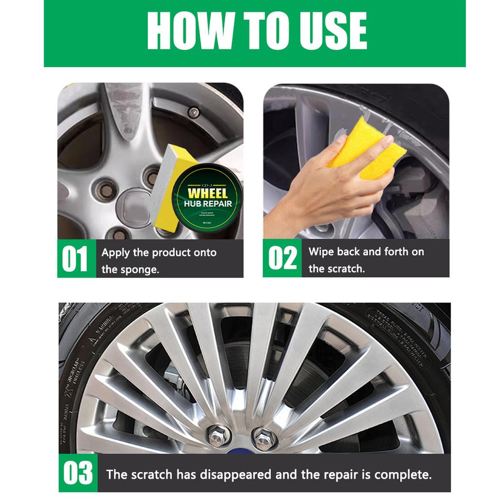 Effective Wheel Scratch Repair Paste 50g Formula Wheel Hub Scratch Remover Polish for Smooth Finishes On Metal Surfaces