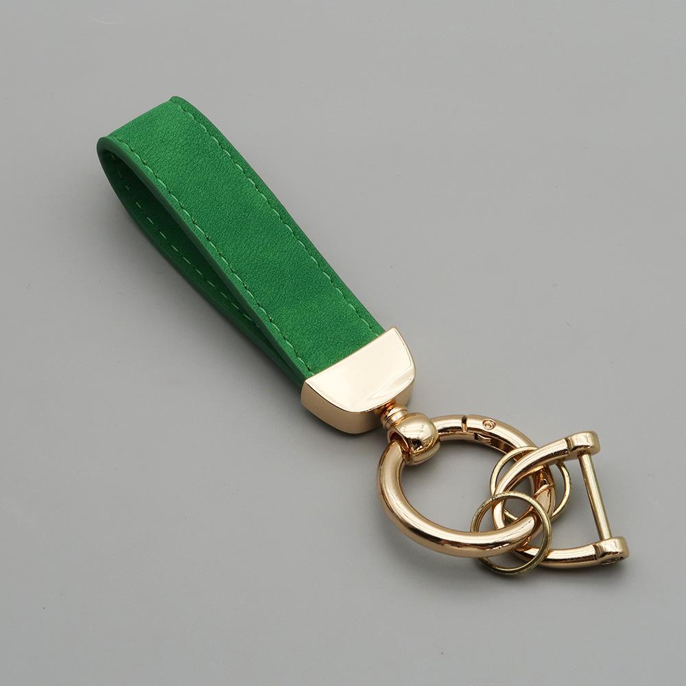 Custom LOGO Suede Leather Keychain Vintage Laser Engrave Car Key Ring Holder for Men and Women Personalized Key Chains Ring